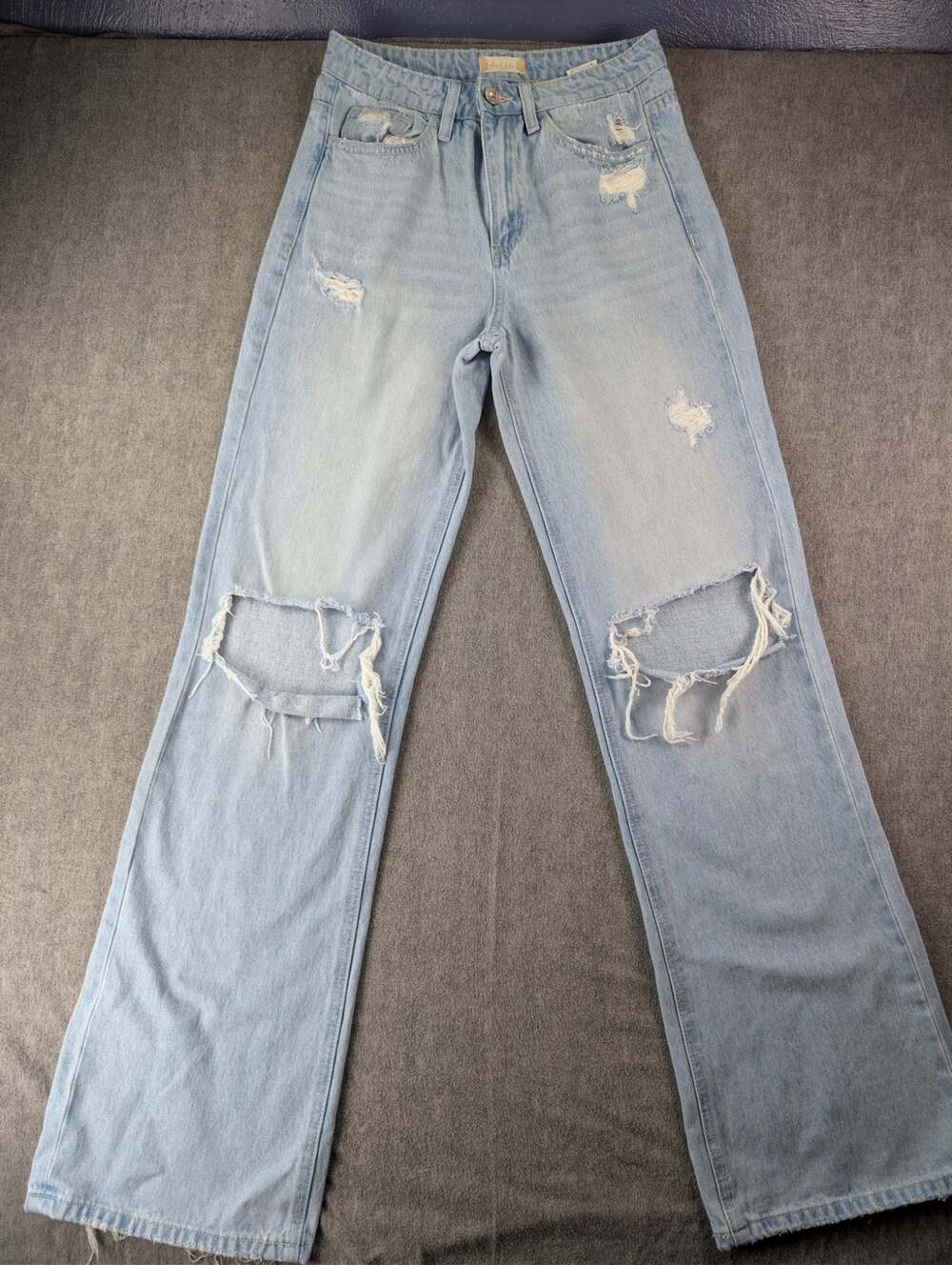 Altar'd State Distressed Wide Leg Jeans Light Wash Ripped Denim Size 26 Y2K